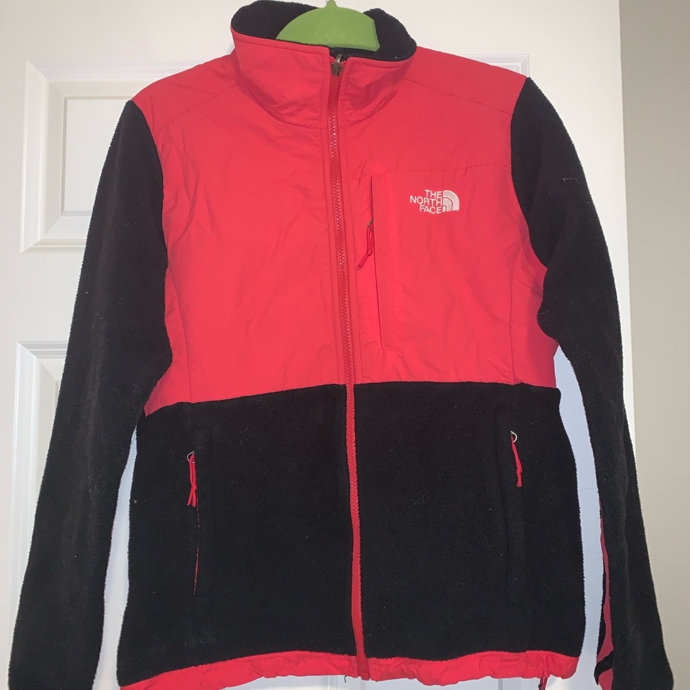 Black and coral Northface jacket